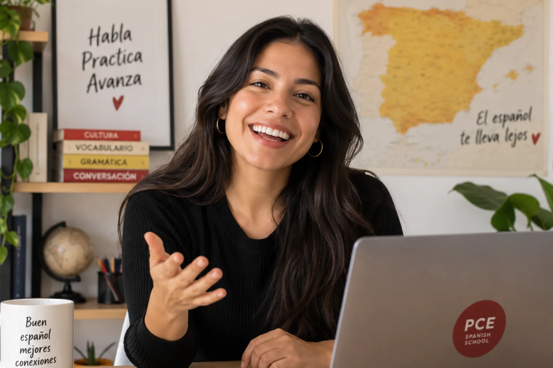 Estudiante aprendiendo español online